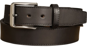 The Stallion: Black Stitched Italian Leather 1.50"