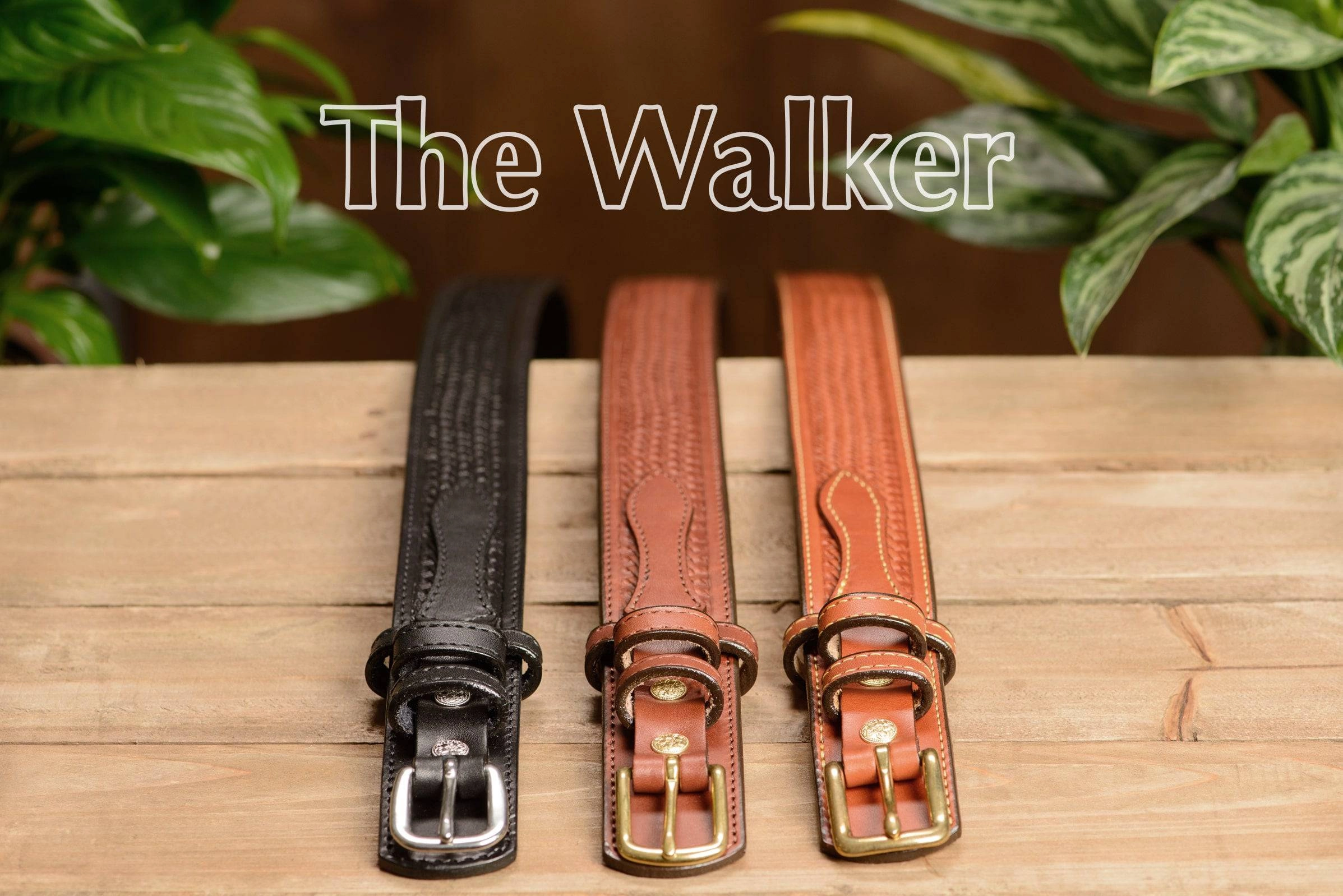 The Walker: Chestnut Brown Stitched Basket Weave Ranger 1.50"