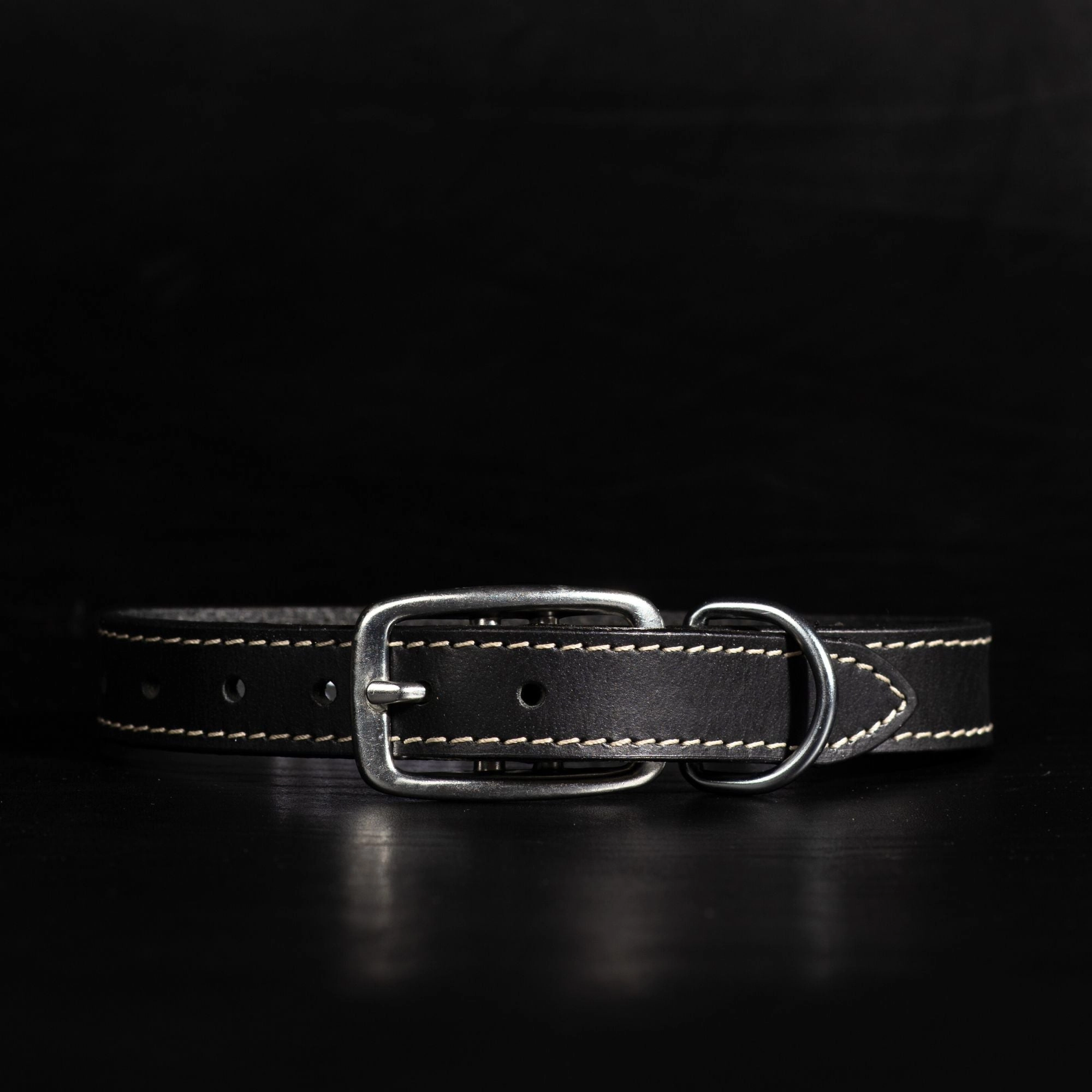 Trailblazer - Cognac Stitched Premium Leather Dog Collar - Made in Canada