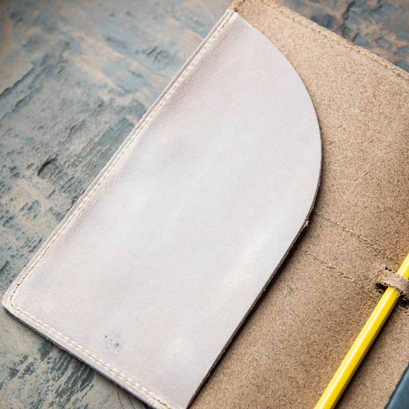 Your Logo   Our Leather - The Inventor Fine Leather A5 Moleskine Journal Diary - Custom Logo and Corporate Gifting